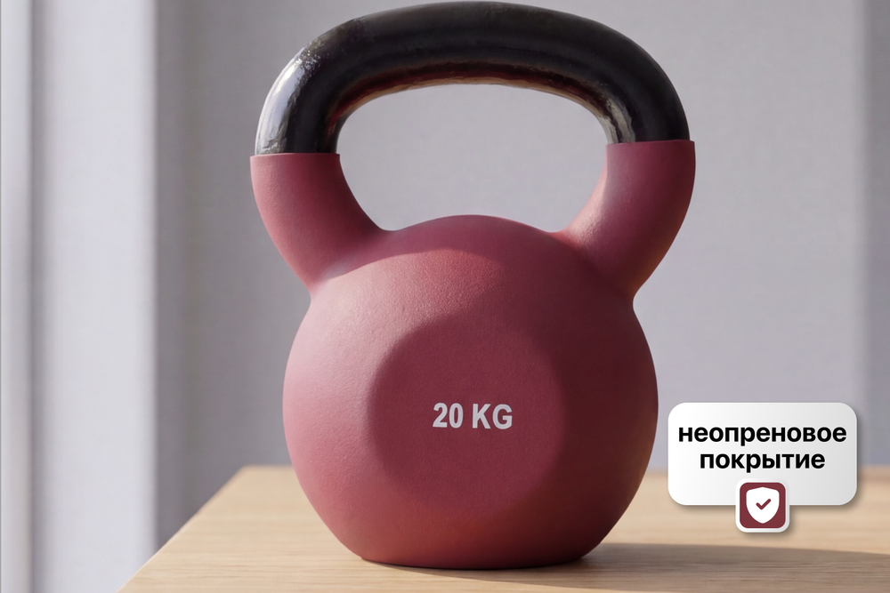 Гиря чугунная неопрен 20 кг (модель: К-5) VictoryFit VF-KN200