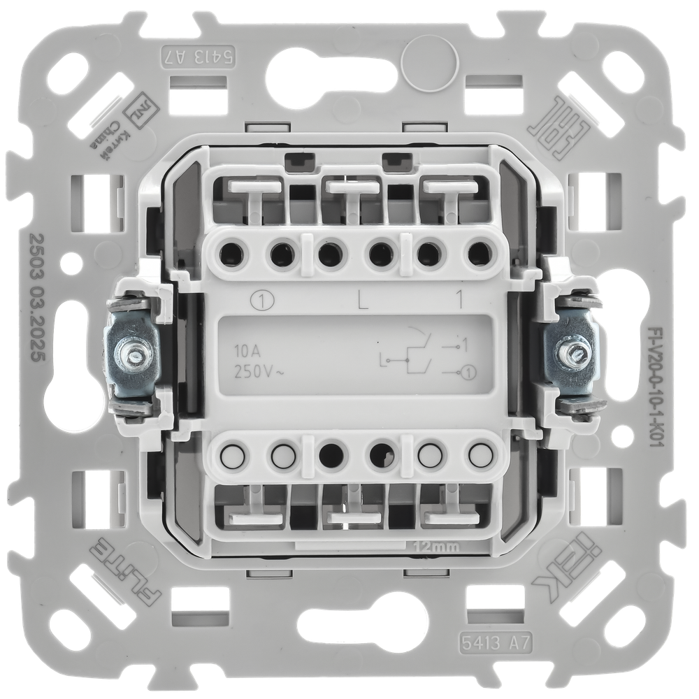 FLITE Выключатель 2-клавишный 10А ВС12-1-0-ФлБ белый IEK