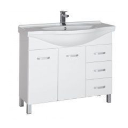 Тумба с раковиной Aquanet Глория 100 белый