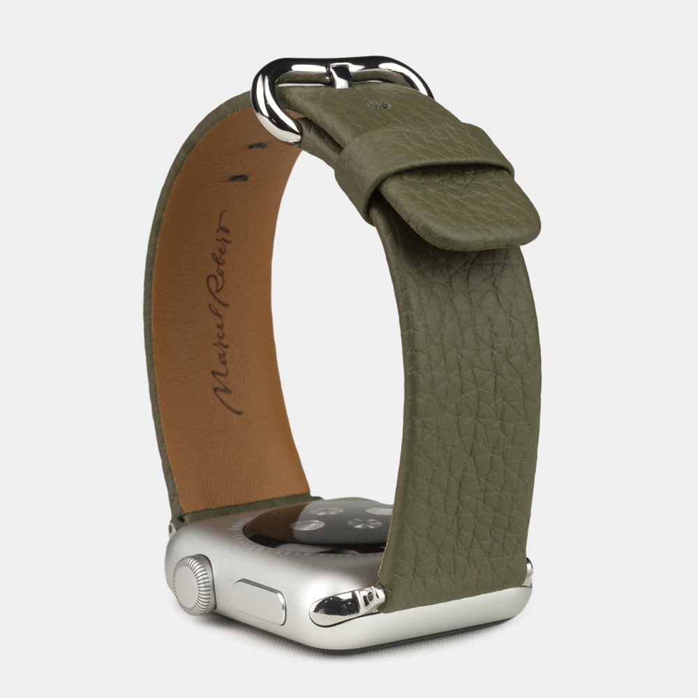 Ремешок для Apple Watch 44/45/46 mm из кожи теленка, зеленого цвета