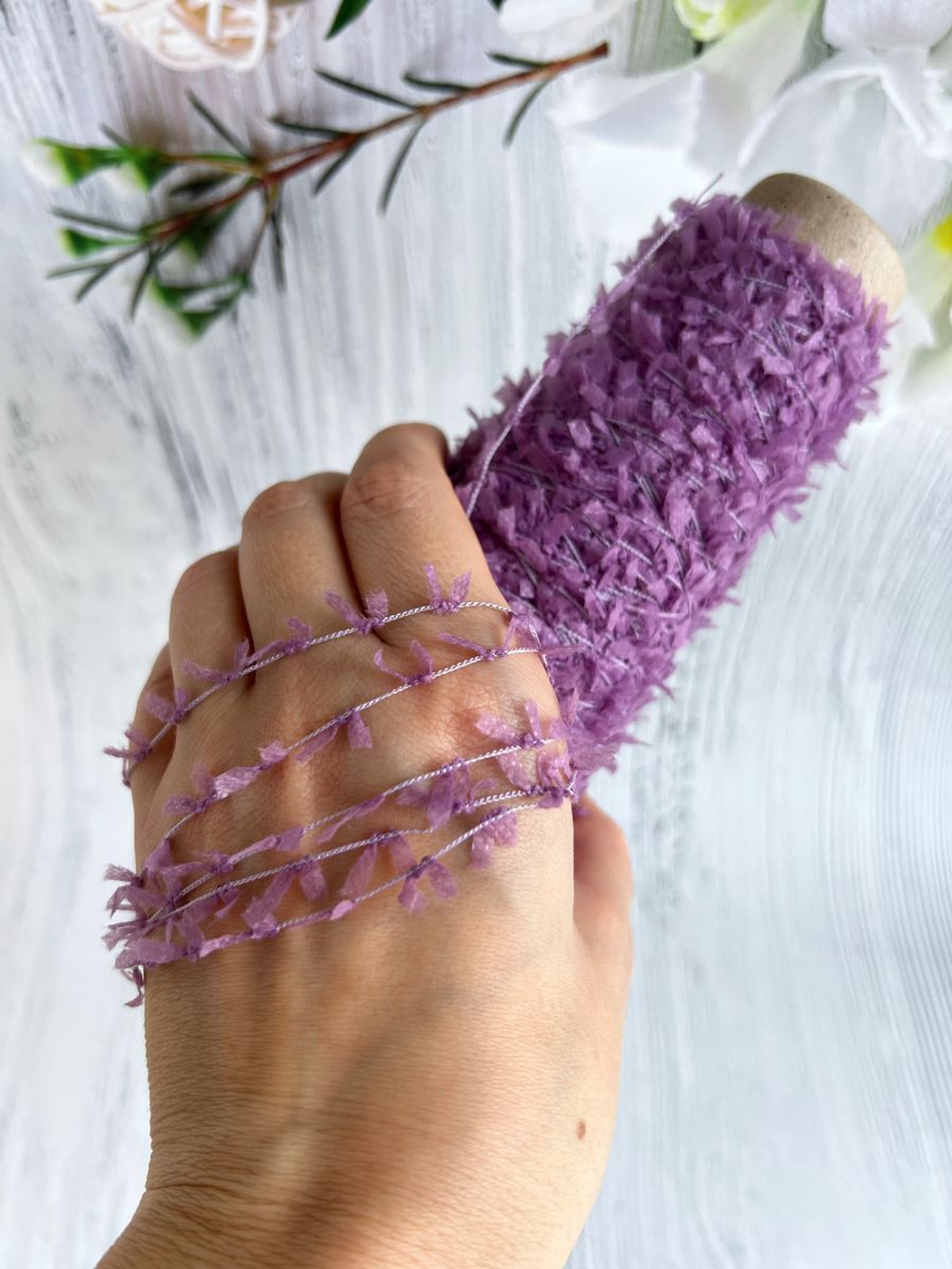 пряжа для вязания травка пушистая реснички