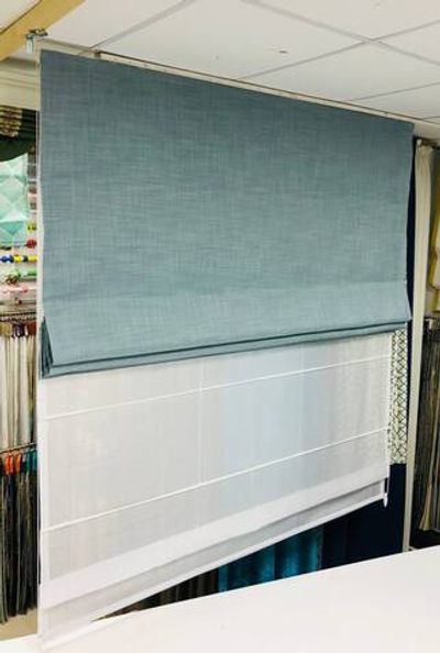 Римская штора День-Ночь из тканей Megara 5505 col. 19 и Arya Doss v-02