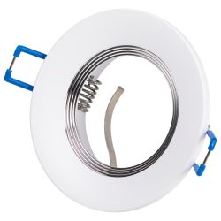 Встраиваемый светильник алюминиевый ЭРА KL107 WH/SL MR16 GU5.3 белый серебро