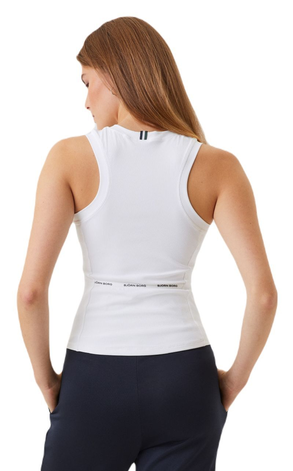 Женский топ теннисный Björn Borg Ace Rib Tank Pocket - brilliant white