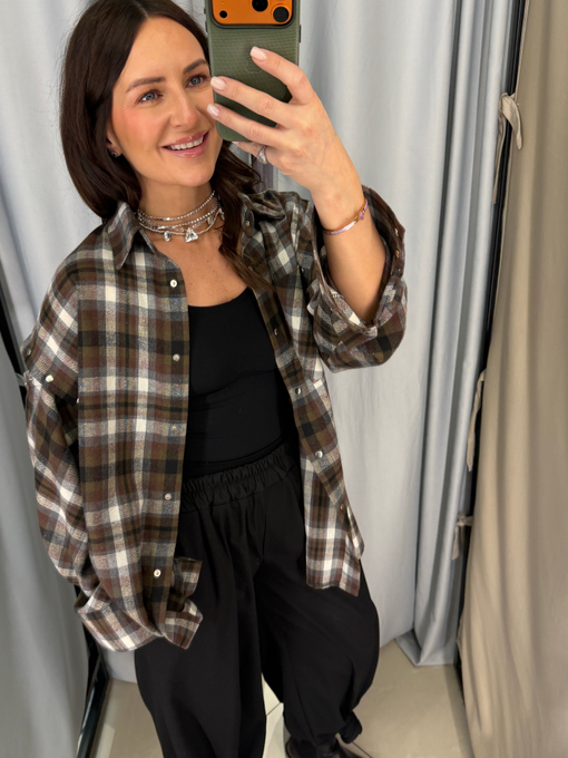 Рубашка трансформер шоколадная клетка