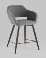 Стул полубарный Саймон велюр тёмно-серый