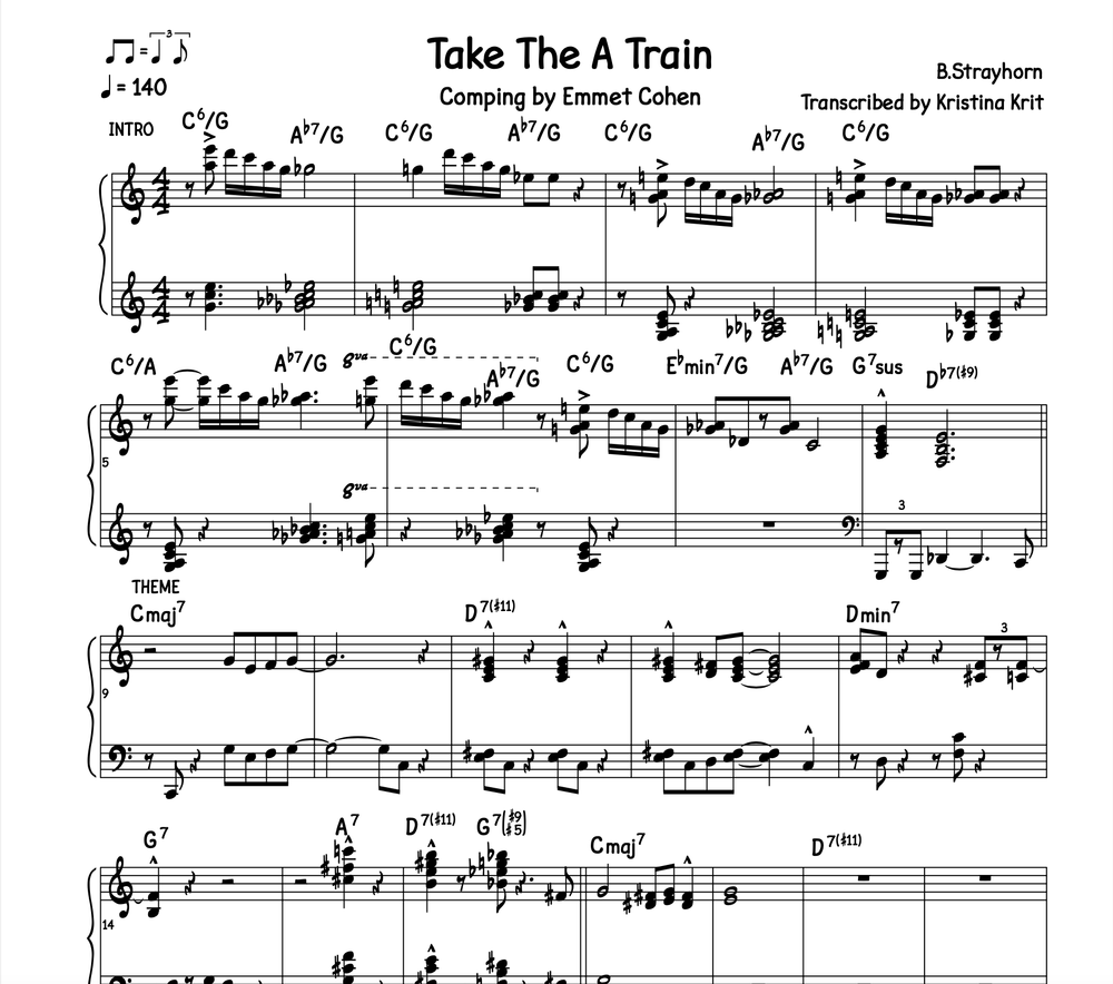 Take The A Train (comping transcription)