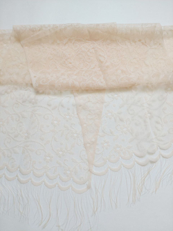 Шарф ажурный женский Персик