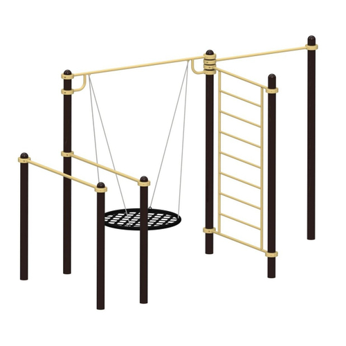 Спортивный комплекс №2 с качелями 4350*1860*2700 мм., D=89 мм.