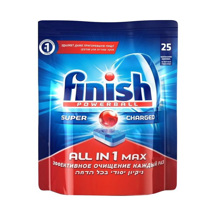 Finish Powerball All-in-1 Max таблетки для посудомоечных машин в zip-пакете 25 шт.