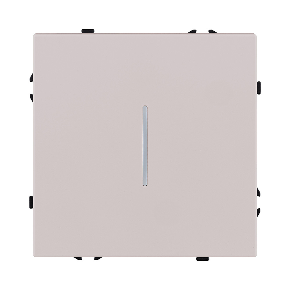 Выключатель 1-клавишный 10А/250В с LED подсветкой, кашемир матовый Kollinger Eclipse EC-007CM