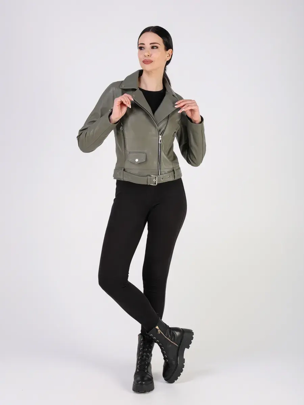 Кожаная куртка демисезонная косуха