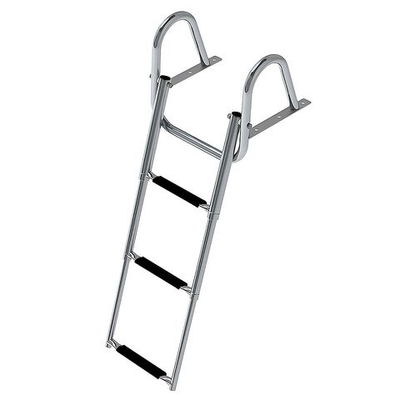 Трап телескопический с поручнем, 3 черных ступени (ширина 350 мм.) (10269518)
