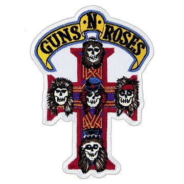 Нашивка Guns N Roses крест, белая (218)
