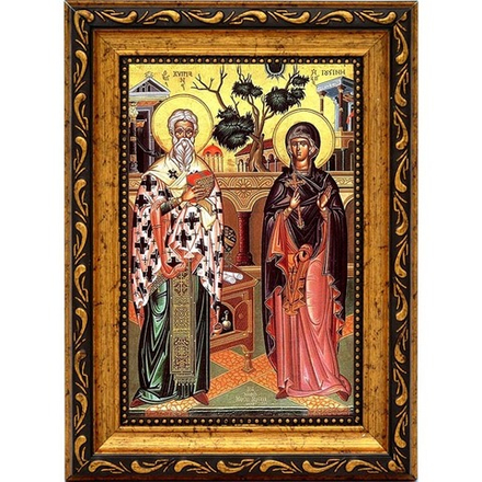 Киприан и Иустиния Святые мученики. Икона на холсте.
