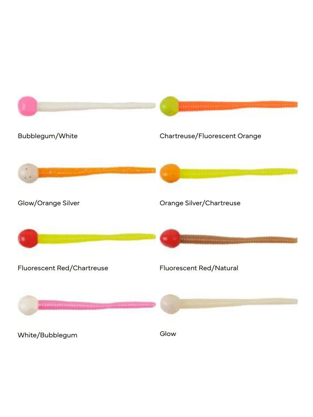 Приманка съедобная мышиный хвост Berkley PowerBait Floating Mice Tails, 8 см, 13 шт, Orange Silver/Chartreuse