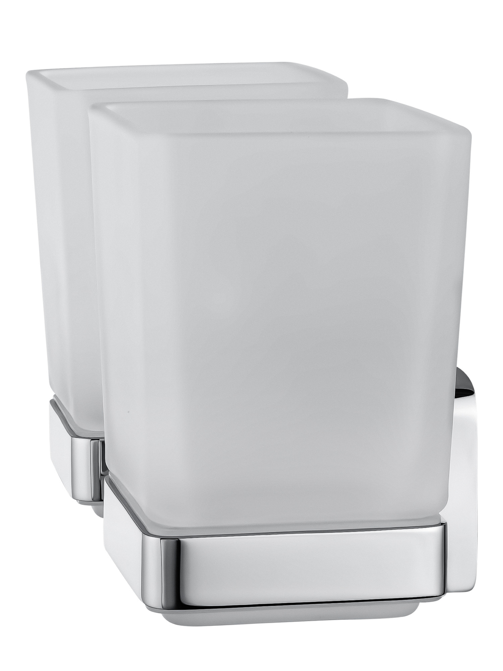 Два стакана для зубных щеток с держателем WONZON & WOGHAND STILL, Хром (WW-6628)