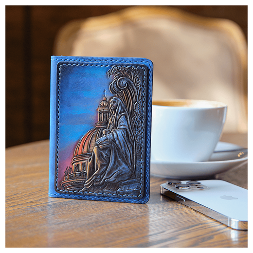 Чехол на паспорт «Городские мотивы» синий