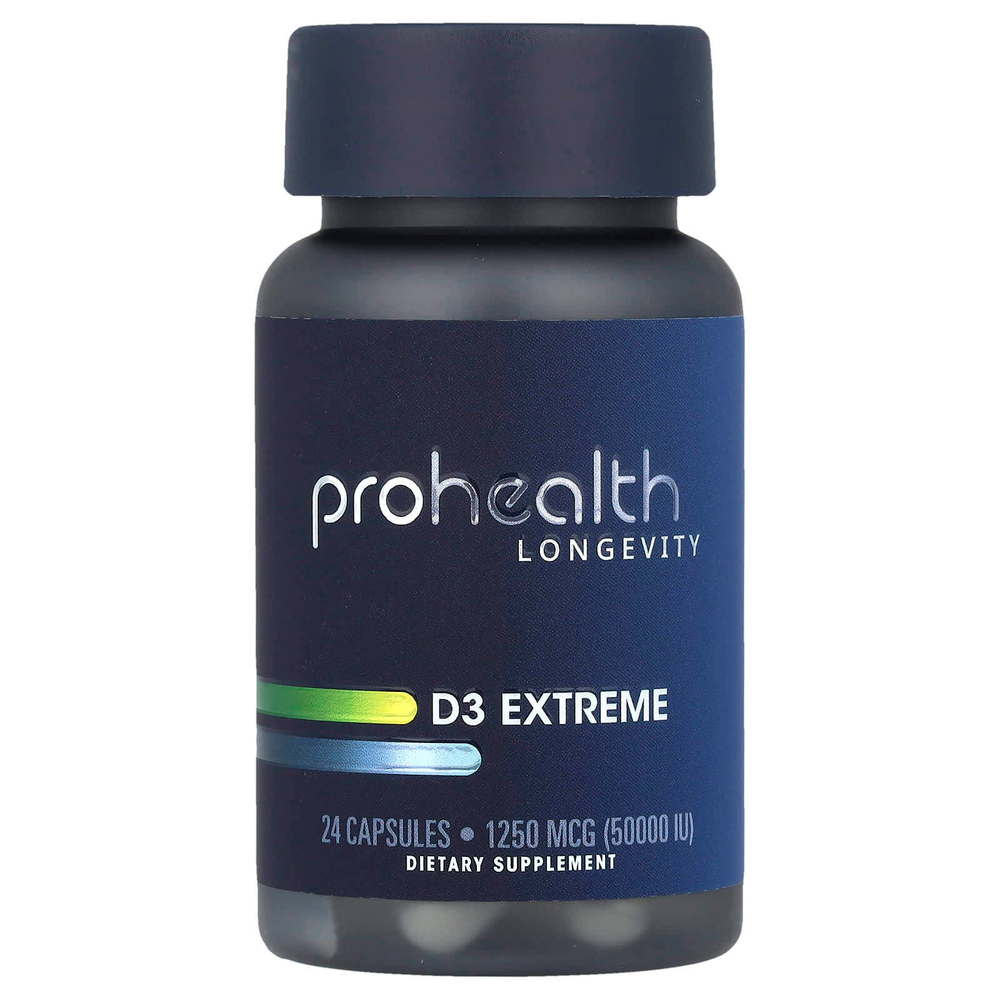 ProHealth Longevity, D3 Extreme, 1250 мкг (50 000 МЕ), 24 капсулы