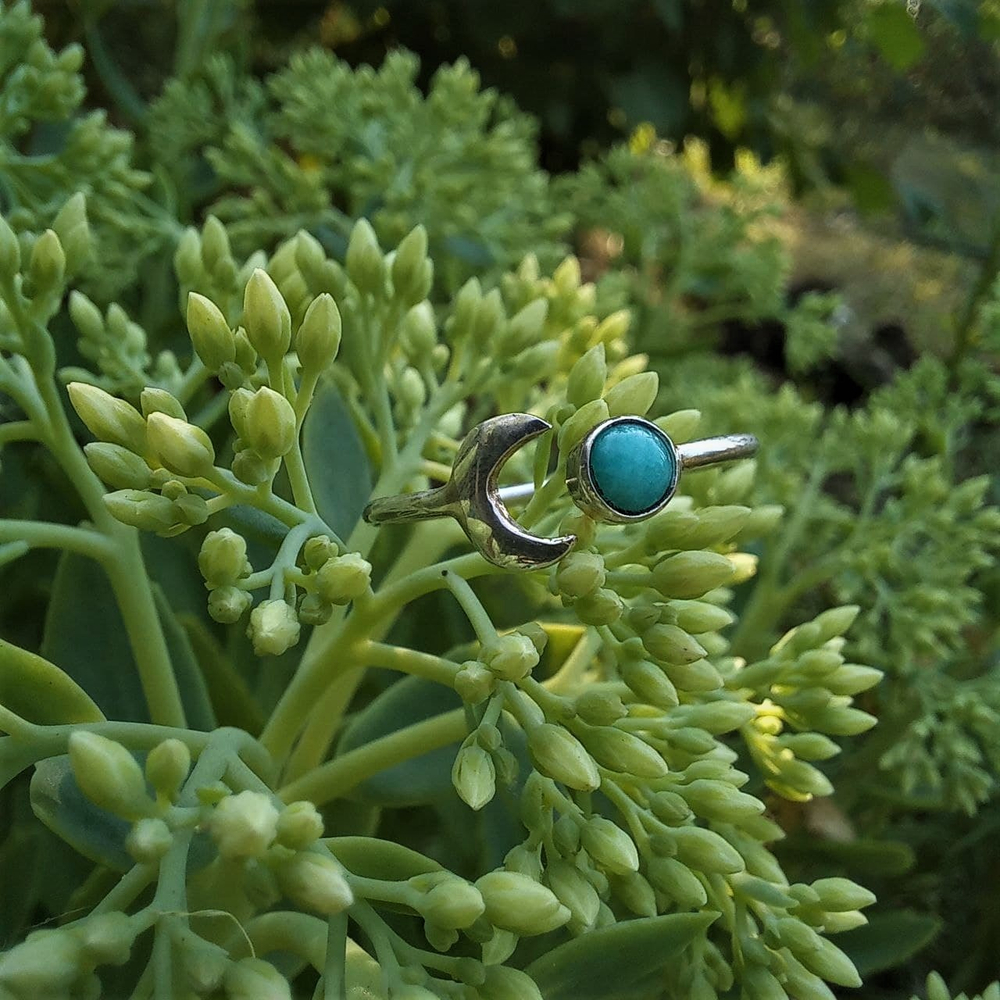 Кольцо ЗАТМЕНИЕ , серебро/ларимар