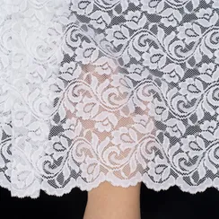 Кружево эластичное белое 35 см, Китай