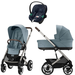 Коляска Cybex Talos S Lux TPE complete Aton S2 Ocean Blue 3 в 1 Stormy Blue с дождевиками