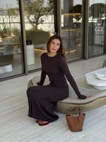 Платье PETRA с длинным рукавом, ардезия