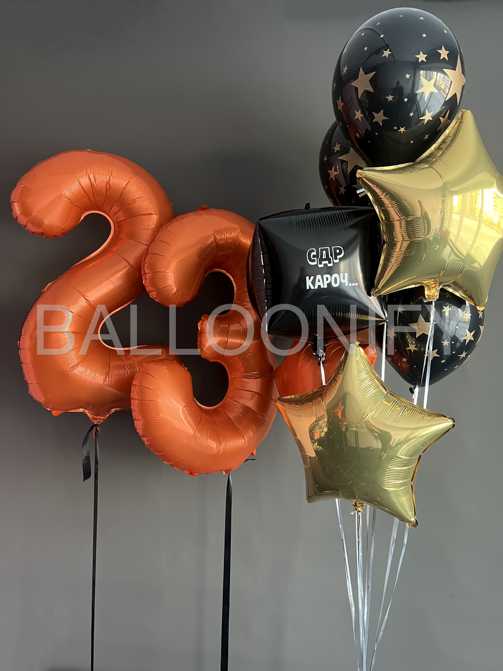 Набор шаров "С ДР кароч" с цифрой