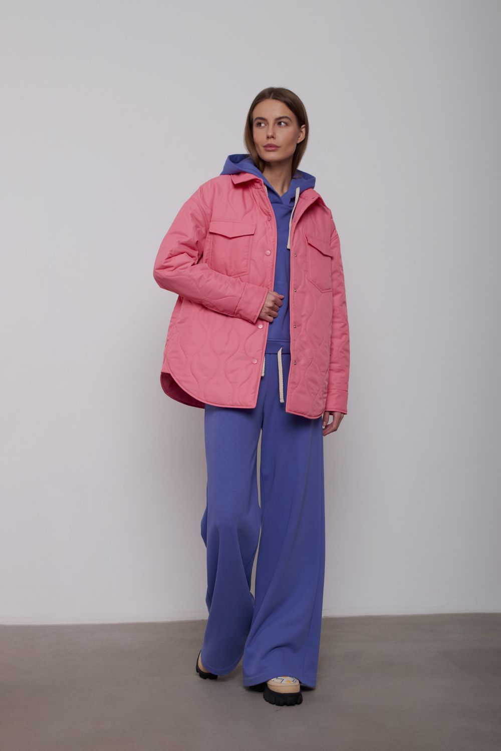 Куртка-рубашка Alexandra Talalay стёганая AW015 розовато-лиловая