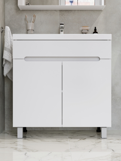 Тумба под раковину без столешницы DIWO Коломна 80 напольная, глянцевая белая