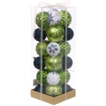 Новогодние шары «Изыск» 8/6 см (набор 18 шт), Изумруд/Салатовый/Белый