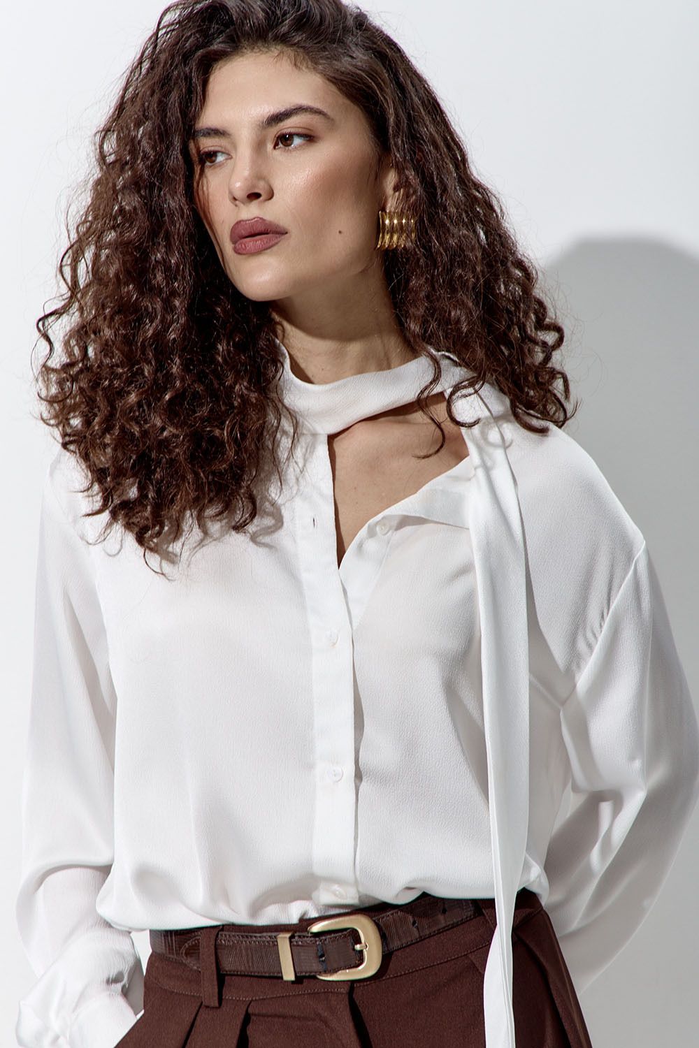 Блуза из шифона цвета айвори