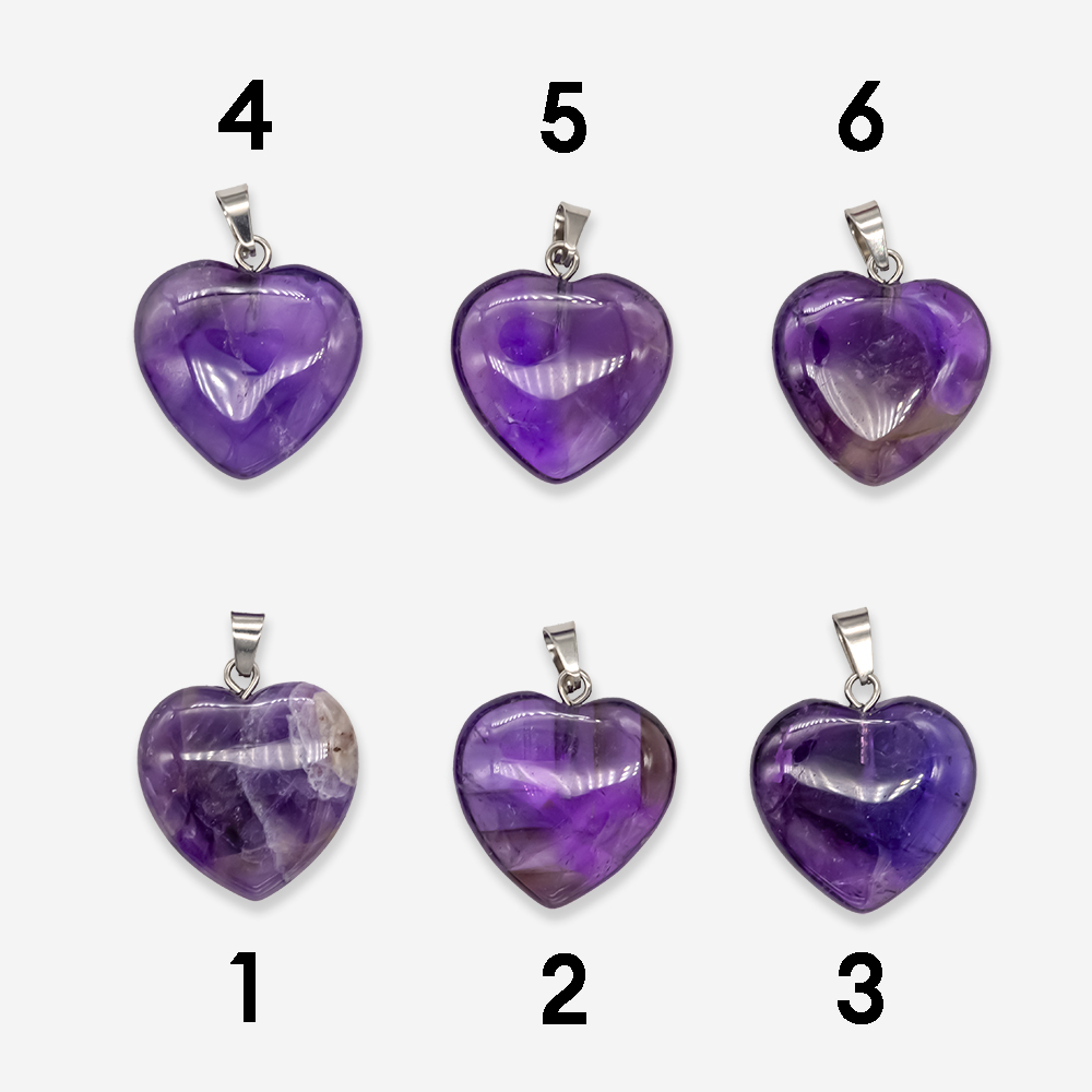 Подвеска-сердечко из натурального аметиста, 20*20мм