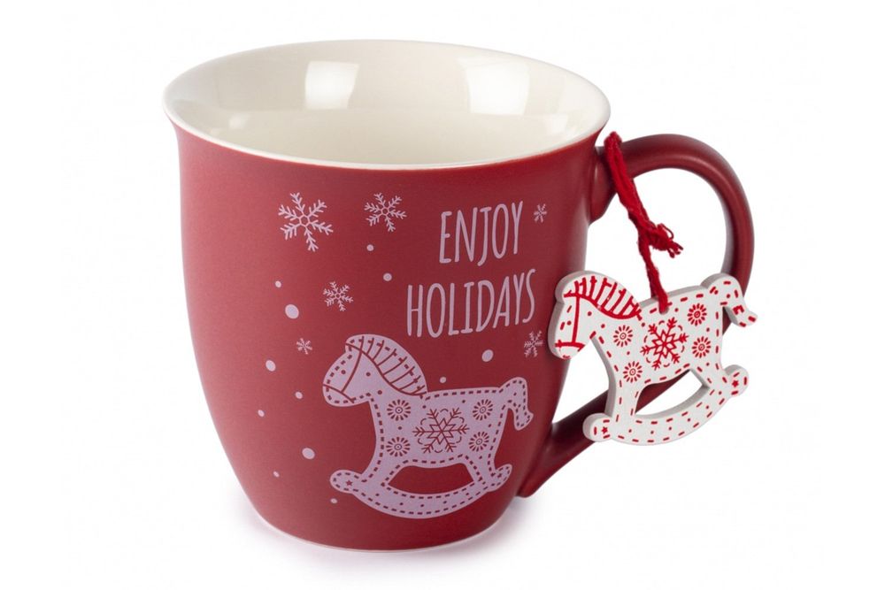 Кружка SIJ Winter mug 600мл с подвеской, фарфор