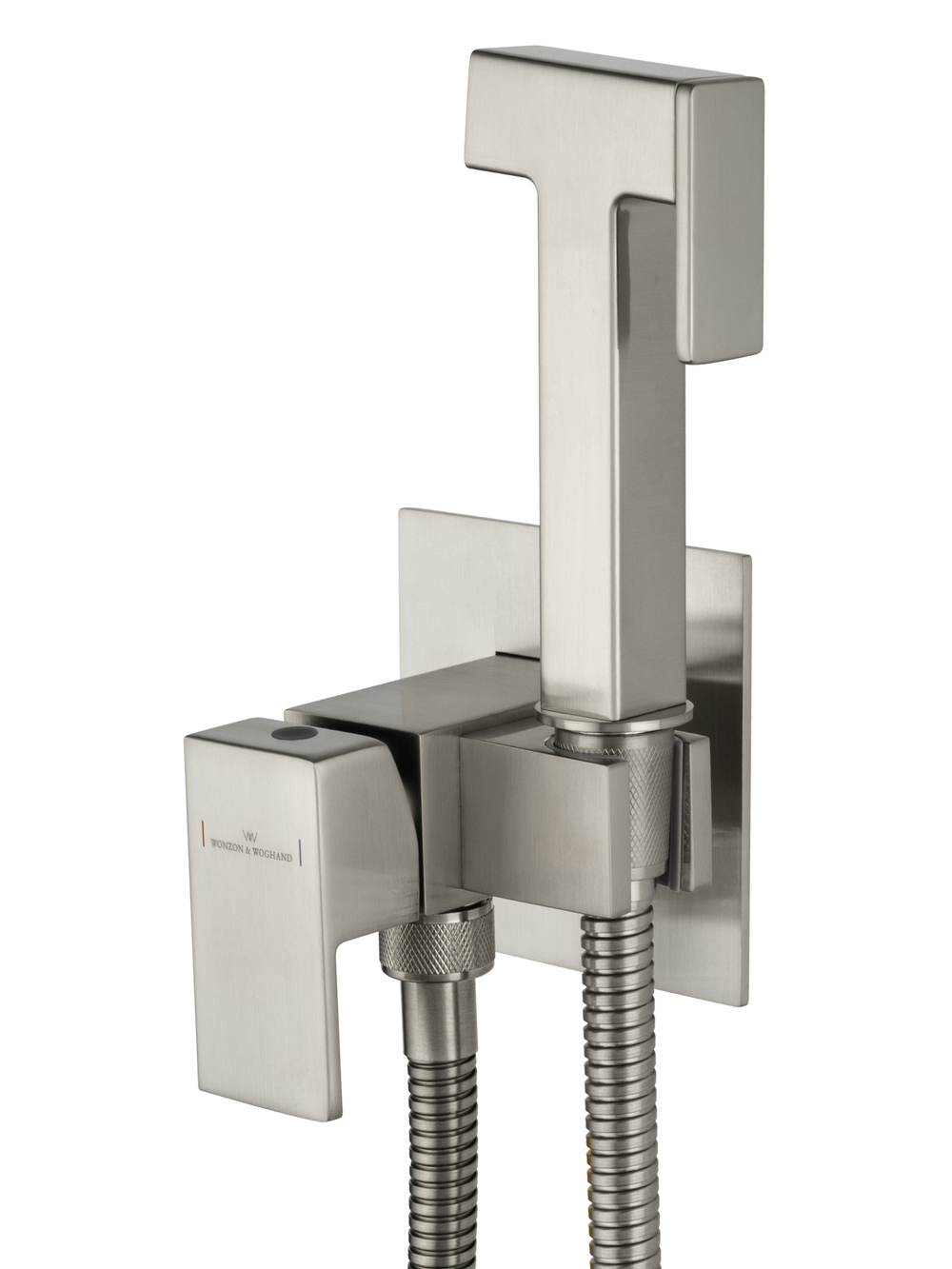 Смеситель с гигиеническим душем встраиваемый WONZON & WOGHAND, Брашированный никель (WW-88829903-BN)