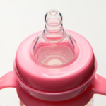 4780651 Бутылочка для кормления силиконовая, с ручками, 240 мл., цвет розовый, антиколик