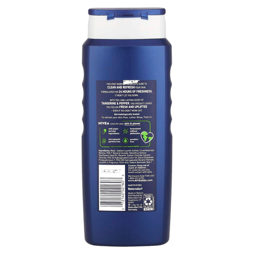 Nivea, Sport, гель для душа, для мужчин, мандарин и перец, 500 мл (16,9 жидк. унции)