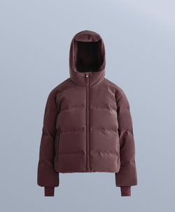 OYSHO Водостойкий пуховик из атласа Minardi Piume SKI, темно-винный