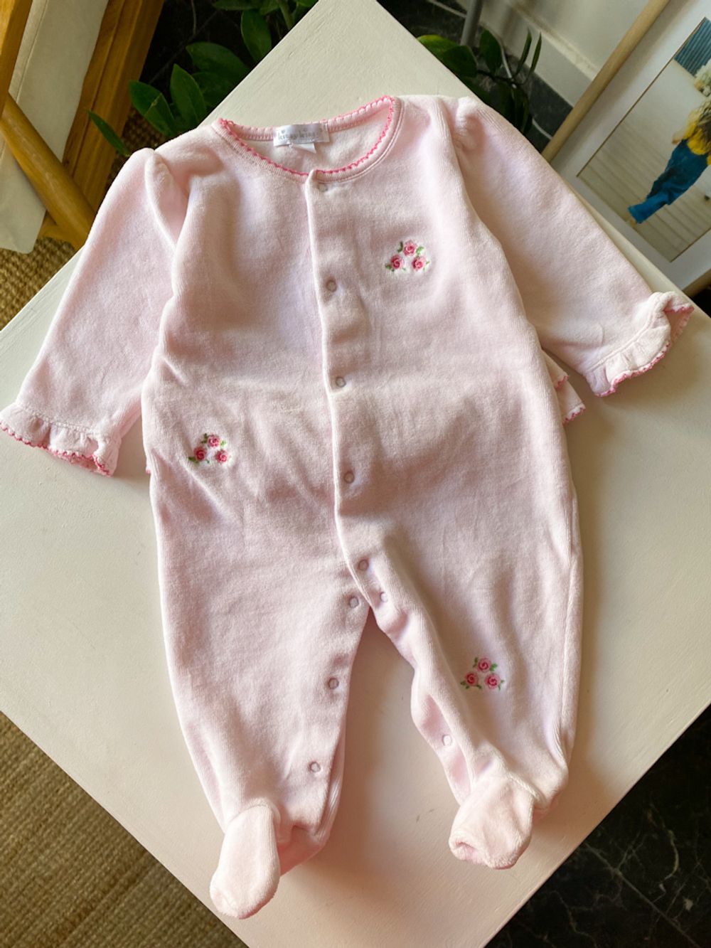 Комбинезон из велюра с рюшами Kissy Kissy, 68