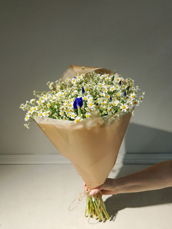 Летний солнечный букет с танацетумом и ароматными пионами Сара Бернард (С0034)