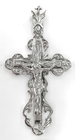 Ювелирный православный крест из серебра с фианитом