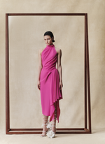 Платье миди из вискозного крепа с драпировкой