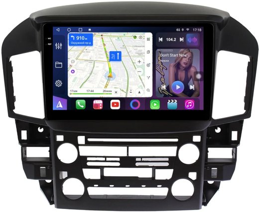 Магнитола для Lexus RX300 U10, Toyota Harrier 1 1997-2003 (взамен монохрома) - FarCar 9598F1 монитор 9.5" QLED на Android 14, TS18, CarPlay, 4G SIM-слот