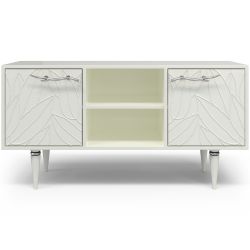 Тумба под ТВ Арт Колор leaves 117см Классик Сильвер Белый опал