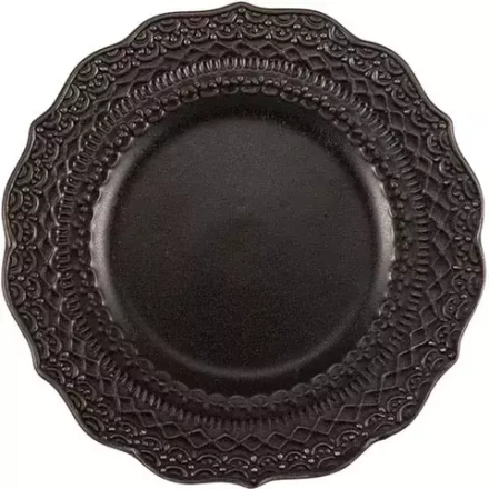 Тарелка «Скалистос» пирожковая керамика D=15,H=2см черный