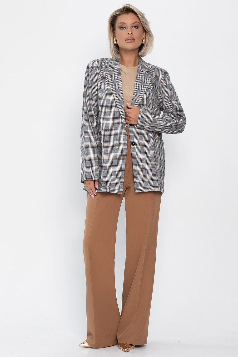 Жакет Нэри (корица/клетка) Б14110-33М LT Collection