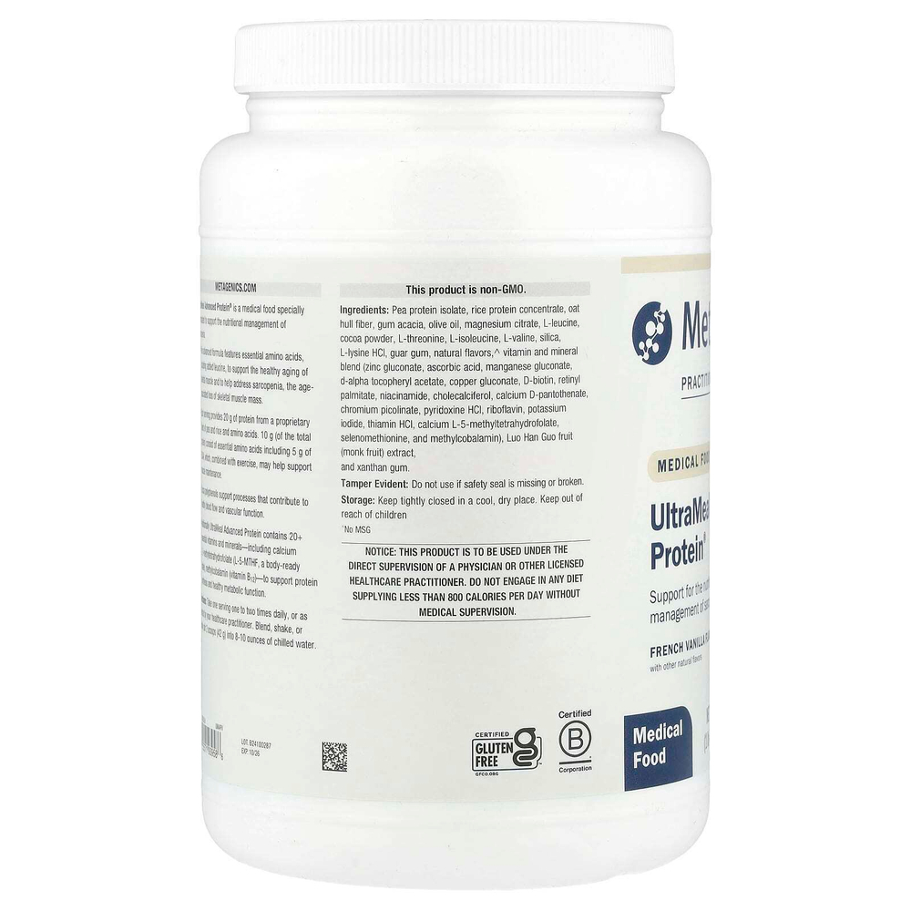 Metagenics, UltraMeal Advanced Protein®, французская ваниль, 588 г (1 фунт)