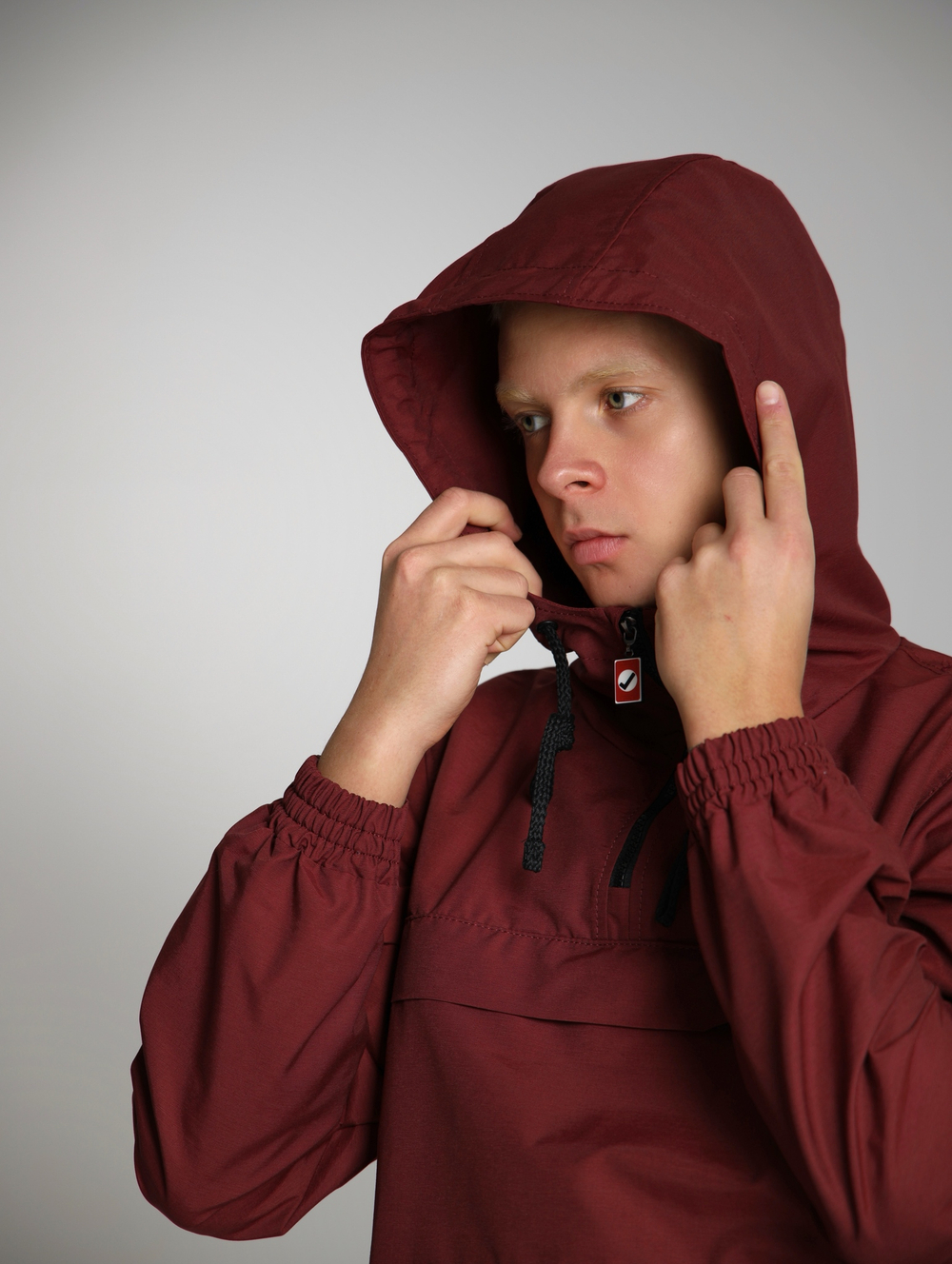 Анорак мужской без утеплителя бордовый Город Горький