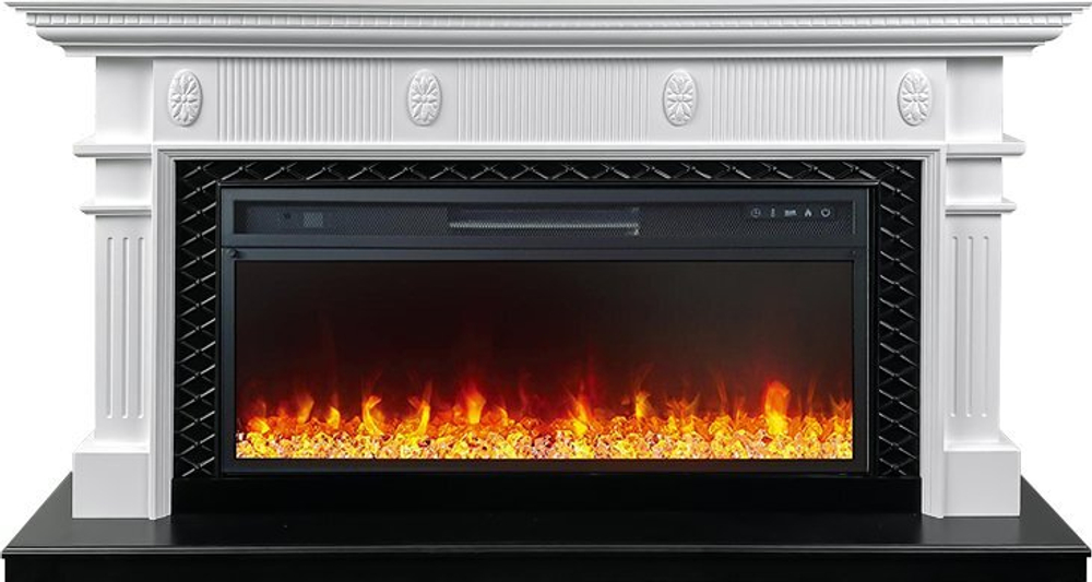 Каминокомплект Carlyle - Белый с черным с очагом Vision 42 LED