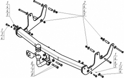 Фаркоп с эл-кой Smart для Renault Sandero 2008-2014 (оцинкованный шар)(паспорт и сертификат в комплекте) 91706-A.Motodor